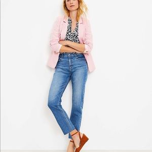 LOFT High Rise Straight Crop Jeans In Light Authentic Indigo Wash Size 6